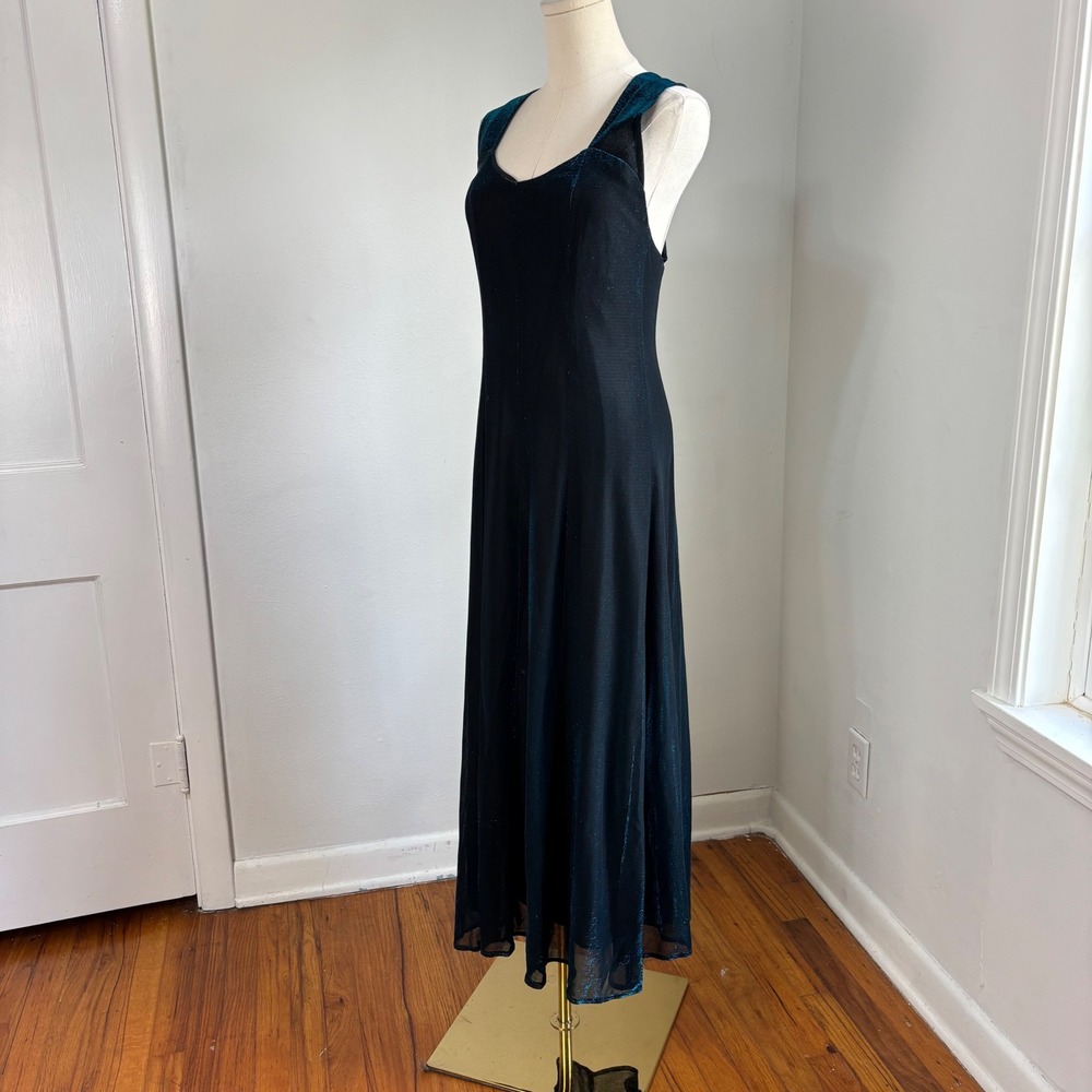 Formal‎ 90s Y2K Mesh Evening Dress Prom Iridescent Grunge Dark Romance Women S/M - Picture 4 of 16